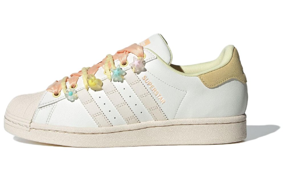 Adidas Originals SUPERSTAR Low-Top Skateboard Shoes Women's White Yellow