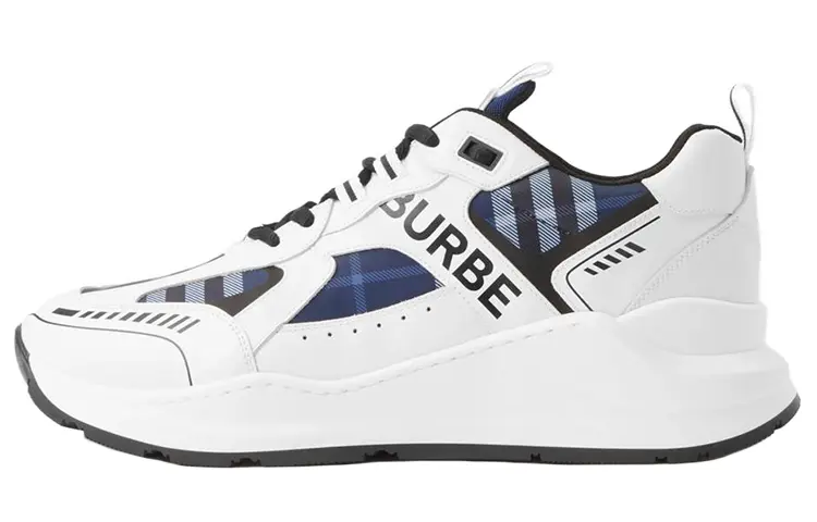 Burberry Low top Sports Casual Shoes Men's White Blue
