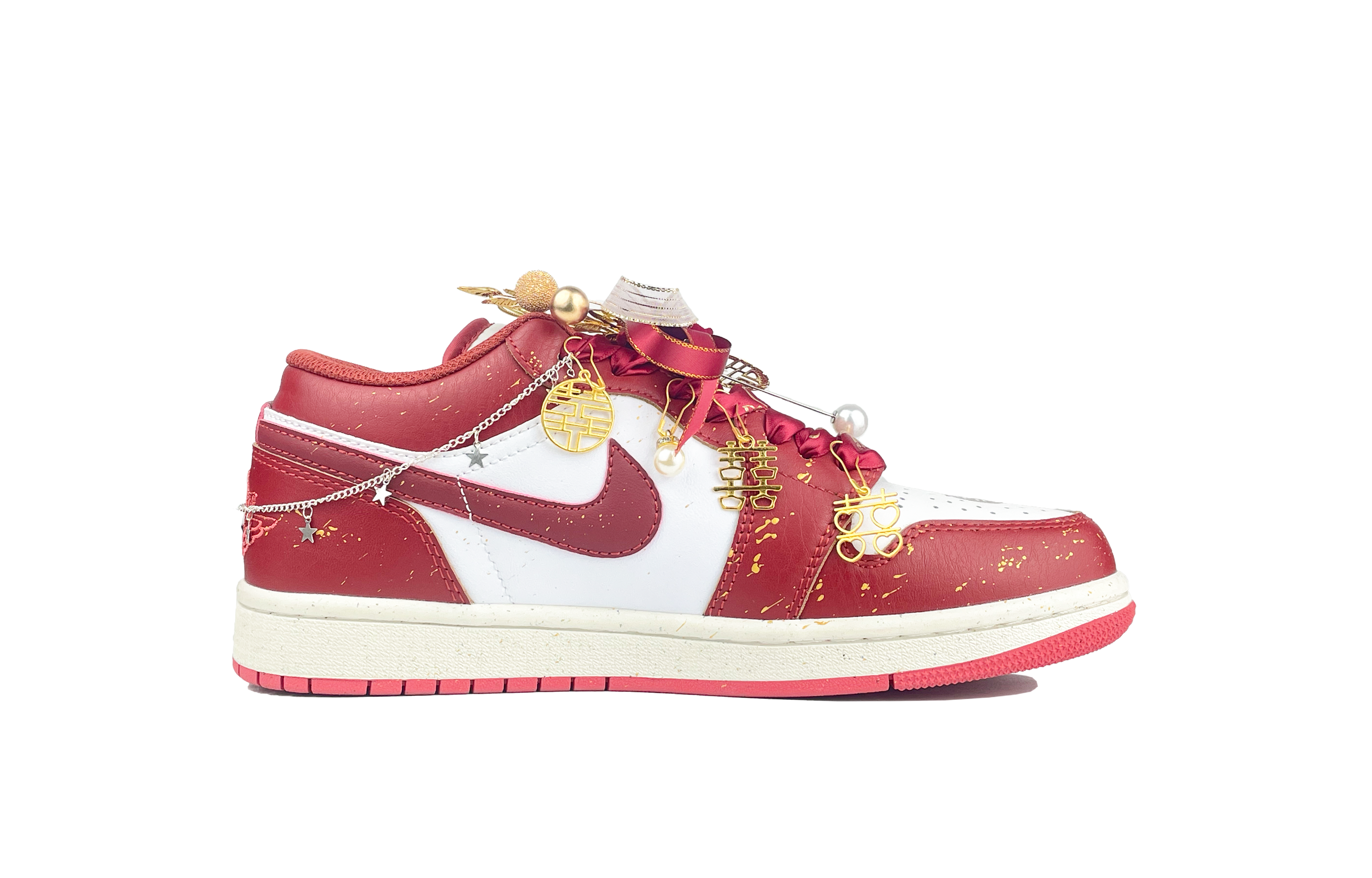 JORDAN Air Jordan 1 Vintage Basketball Shoes Women's Low top Gold