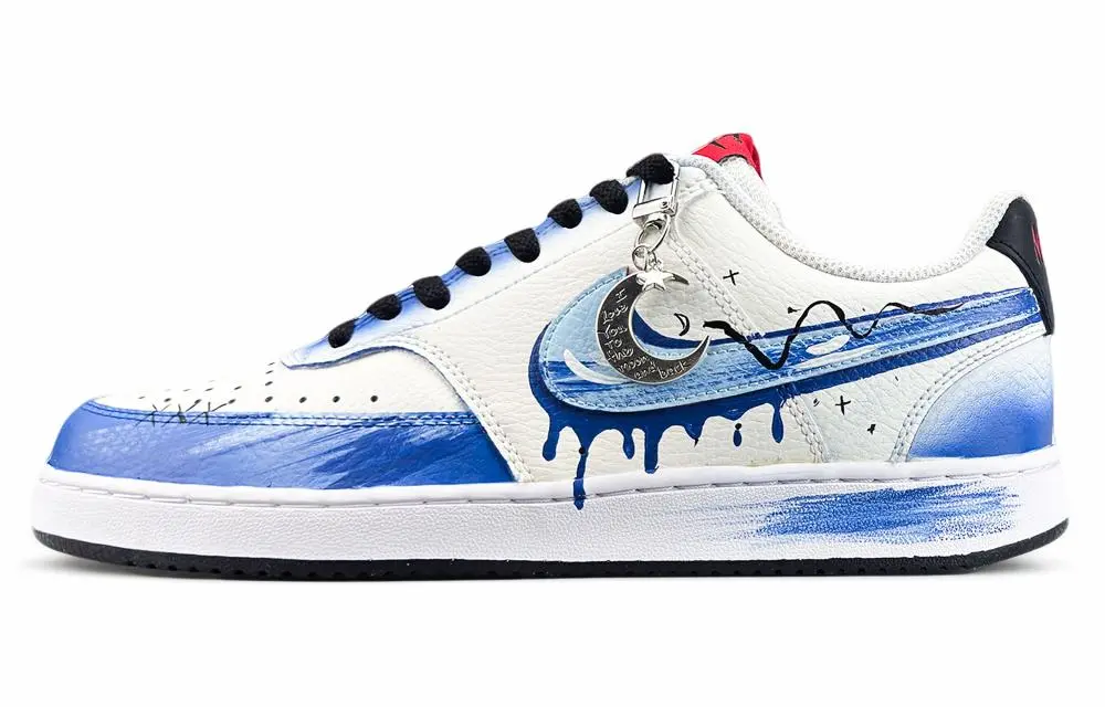 Nike Court Vision 1 Wear resistant And Lightweight Low top Skateboard Shoes Men's Blue White