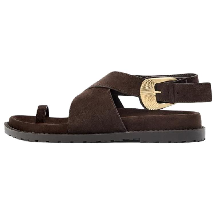 ZARA One Strap Sandals 2cm Women's Brown