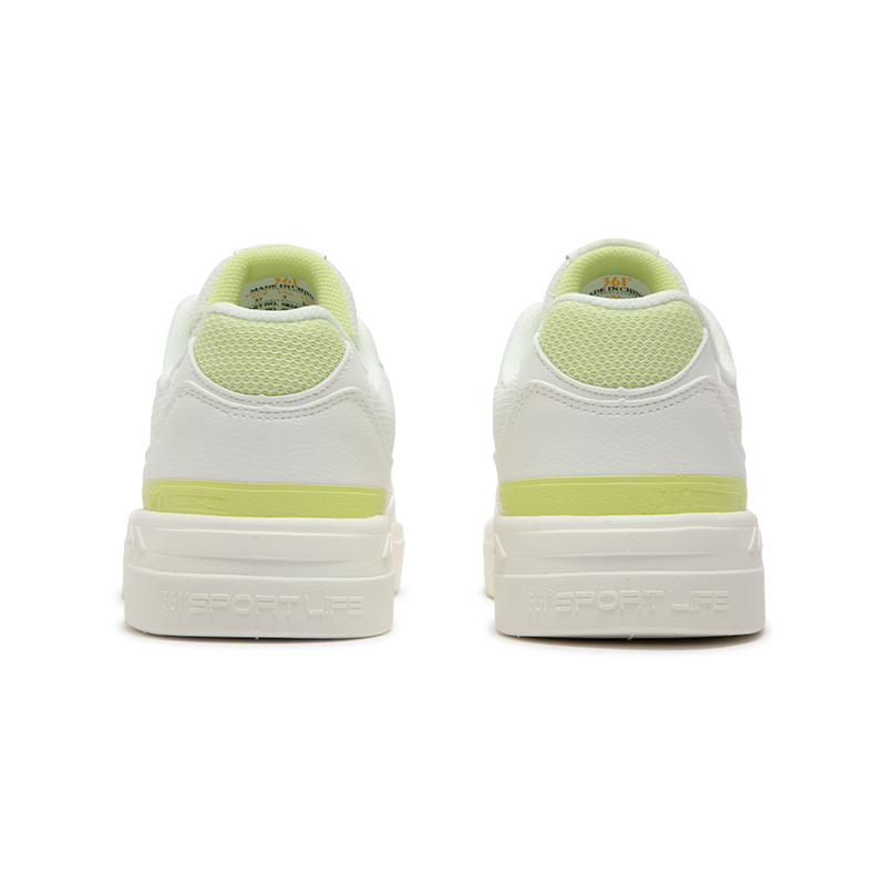 361° Anti-Slip And Wear-Resistant Breathable Low-Top Skateboard Shoes Women's White Green