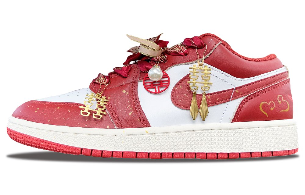 Jordan Air Jordan 1 Cushioning And Abrasion Resistant Coverage Low Top Vintage Basketball Shoes Women's Red