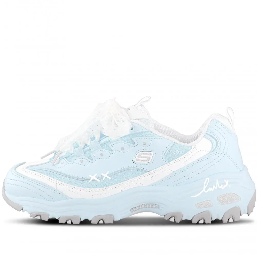 Skechers D'Lites 1.0 Chunky Sneakers Women's Low top Blue/White/Silver/Gray