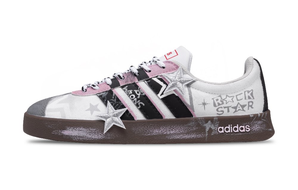 Adidas VL COURT 2.0 Up and Coming Star Cushioning, Wear Resistant Low Top Skateboard Shoes Unisex White