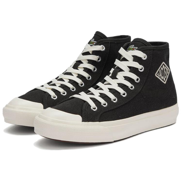 LACOSTE Backcourt High Top Skateboard Shoes Women's Black White купить в интернет-магазине Yoocart с быстрой доставкой по России.