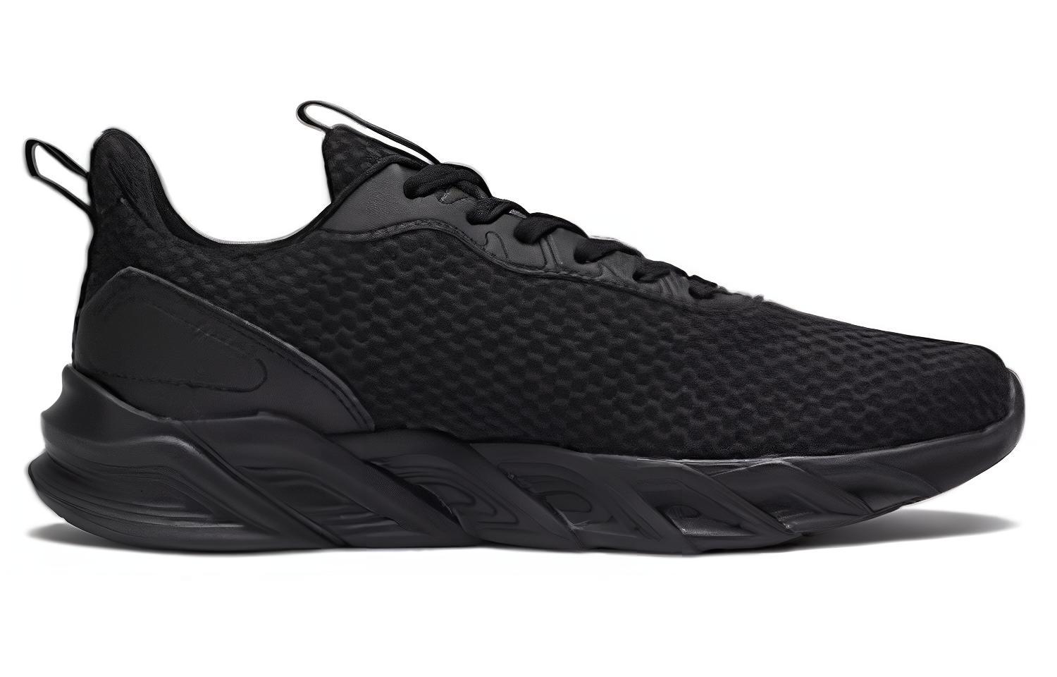 361° Cushioning, Wear Resistant Low Top Running Shoes Men's Obsidian Black Crown Gold