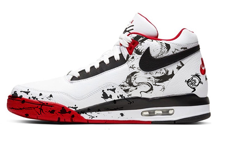 Nike Flight Legacy Mid-Top Vintage Basketball Shoes Men's Red White