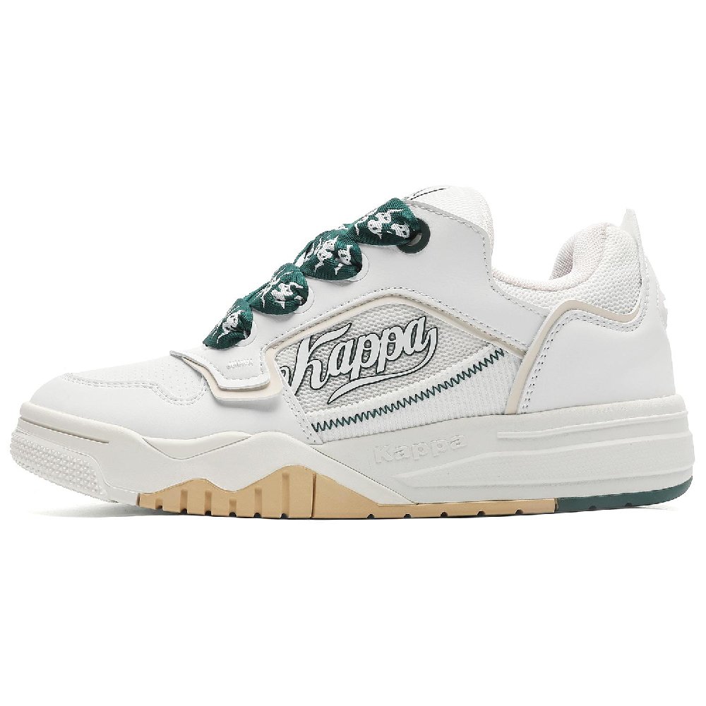 Kappa Anti Slip Wear Resistant Low Top Skateboard Shoes Unisex White