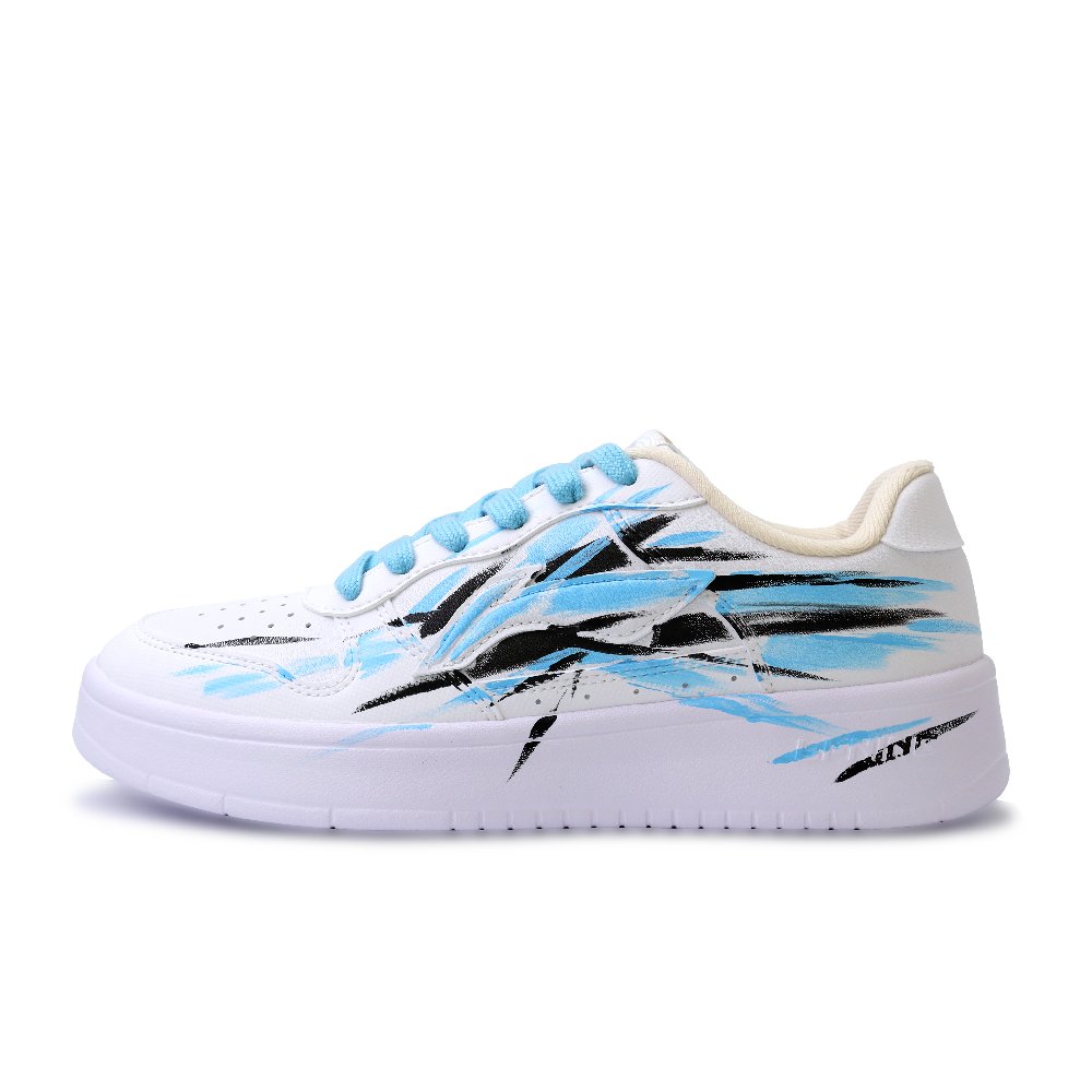 LiNing Pontoon Boats Abrasion Resistant Breathable Low Top Skateboard Shoes Unisex Blue Black