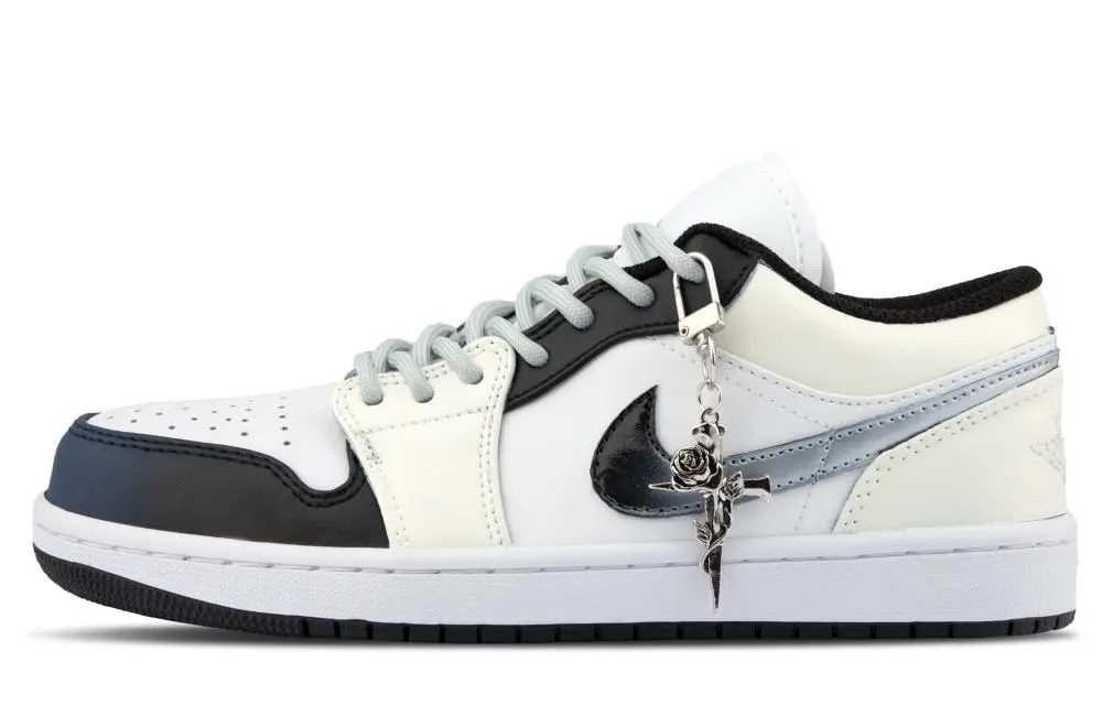 Jordan Air Jordan 1 Cushioning Low top Vintage Basketball Shoes Unisex Light Yellow