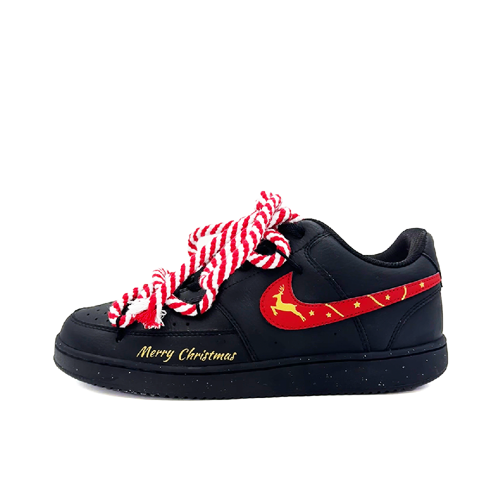 Nike Court Vision Low Anti-Slip Wear-Resistant Low-Top Skateboard Shoes Unisex Black