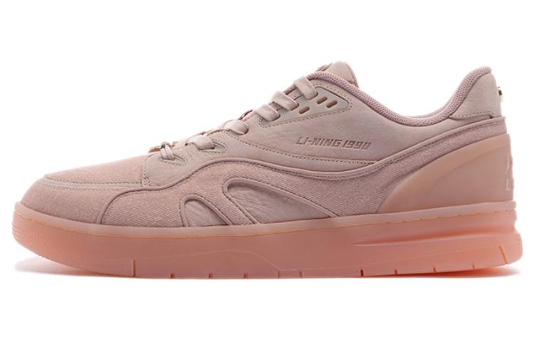 LI-NING 1990 Anti-Slip And Wear-Resistant Lightweight Low-Top Skateboard Shoes Men's Tea Orange Powder