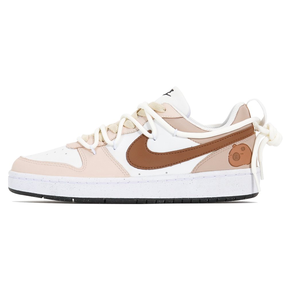 Nike Court Borough Joy Lemon Anti-Slip Wear-Resistant Low-Top Skateboard Shoes GS White Umber