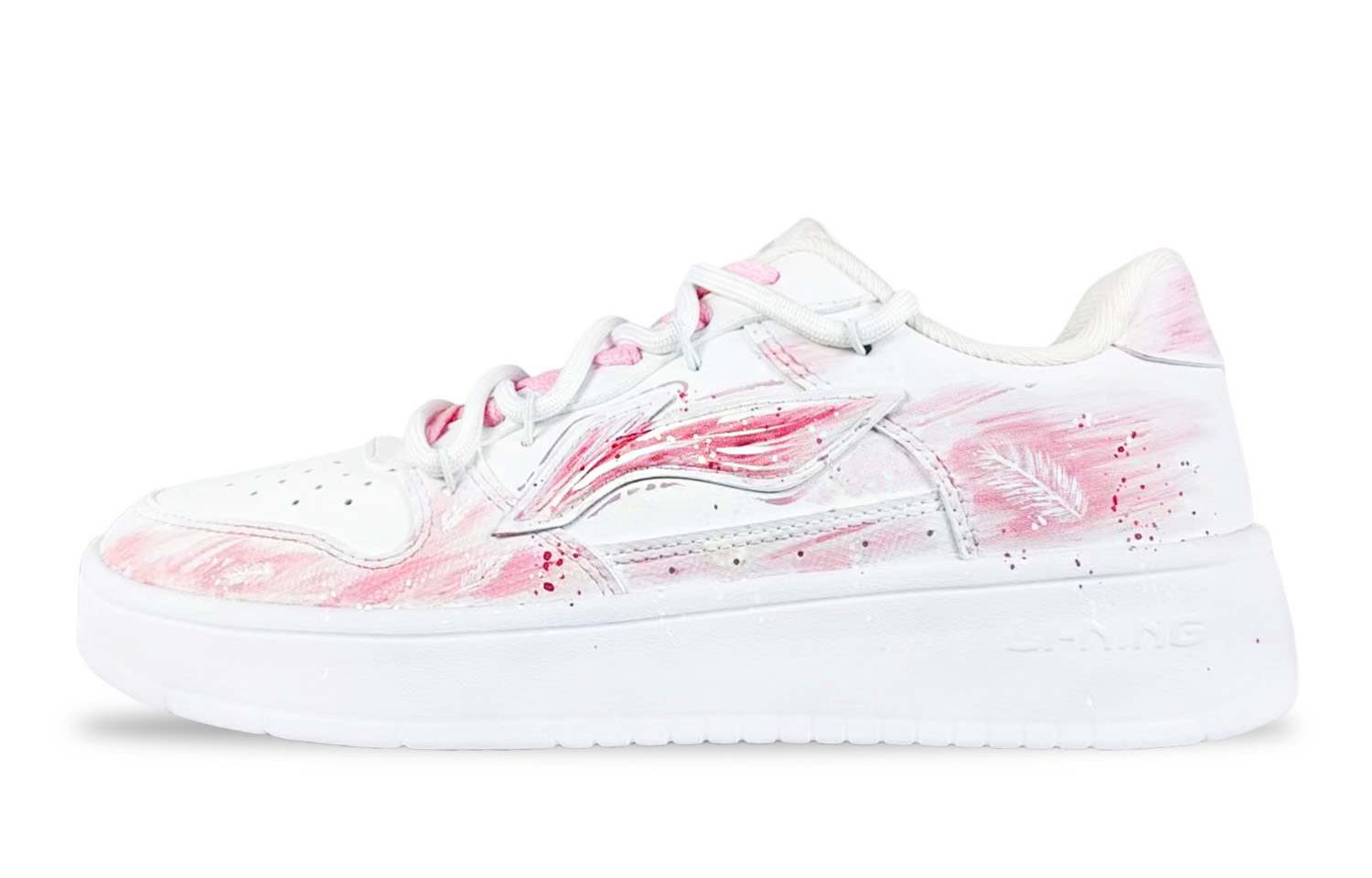 LINING Pontoon Boats Skateboard Shoes Unisex Low top Pink