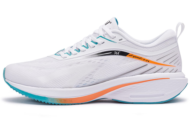 361° Cushioned Breathable Slip-Resistant Low-Top Running Shoes Men's White Green