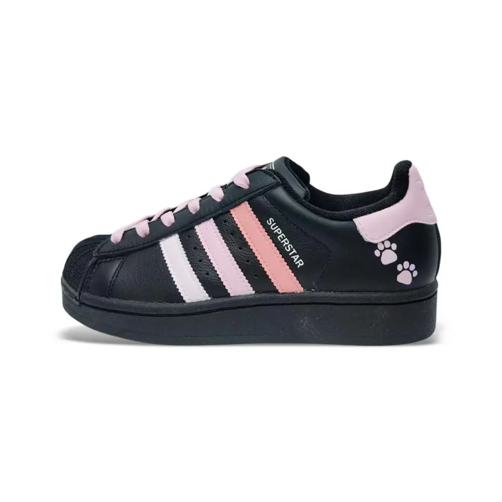 Adidas Originals Superstar 2 Skateboard Shoes Women's Black Pink