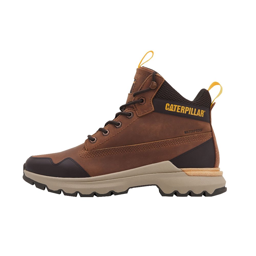CAT Wear-Resistant Slip-Resistant Short Outdoor Boots Men's Brown