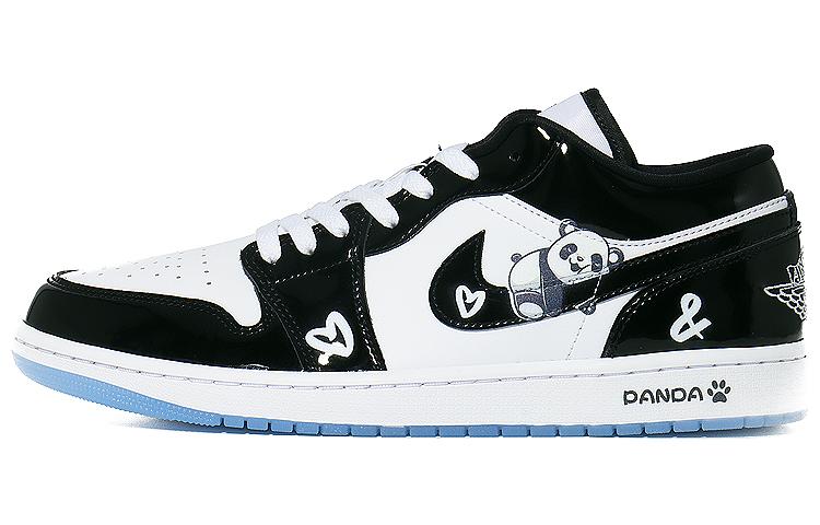 Jordan Air Jordan 1 Anti-Slip And Wear-Resistant Lightweight Low-Top Vintage Basketball Shoes Men's White Black