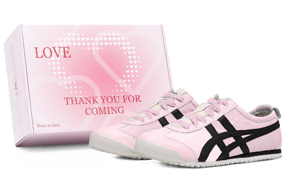 Onitsuka Tiger MEXICO 66 Pink Lover Abrasion Resistant Breathable Low Top Casual Shoes Unisex Pink