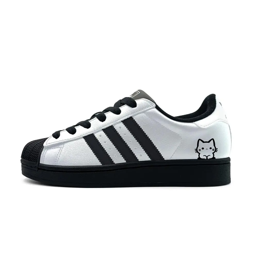Adidas Originals Superstar 2 Low top Skateboard Shoes Women's Black Silver