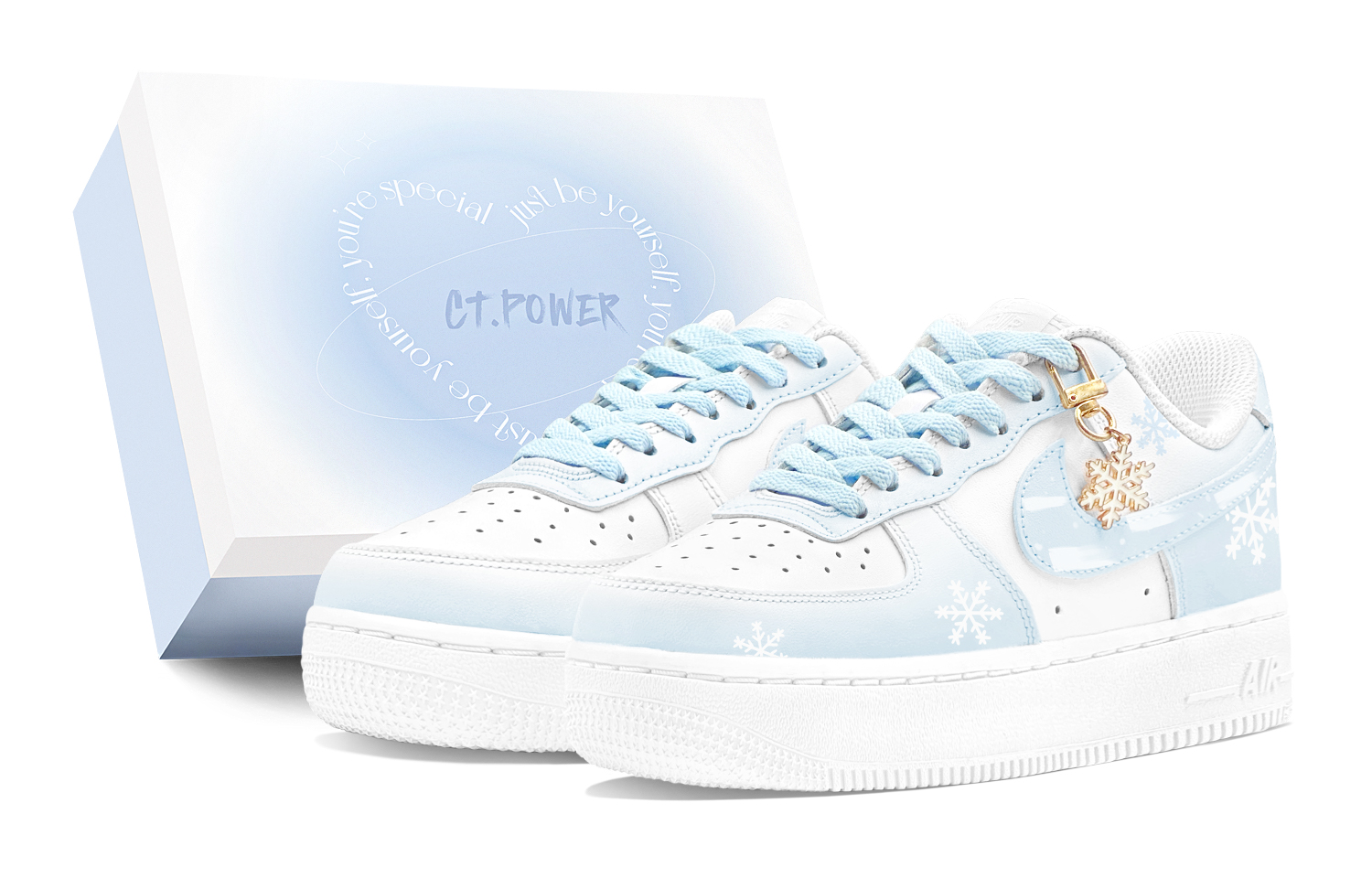 Nike Air Force 1 Air Force 1 Abrasion Resistant Low top Skateboard Shoes Women's White Blue
