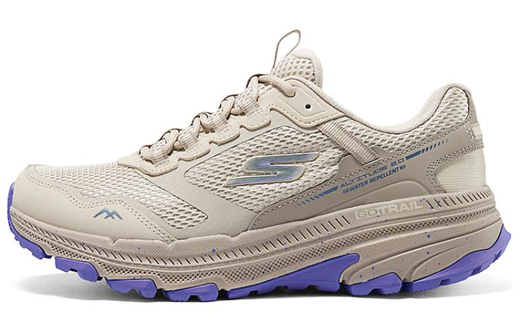 Skechers Durable Breathable Low-Top Running Shoes Women's Beige Purple