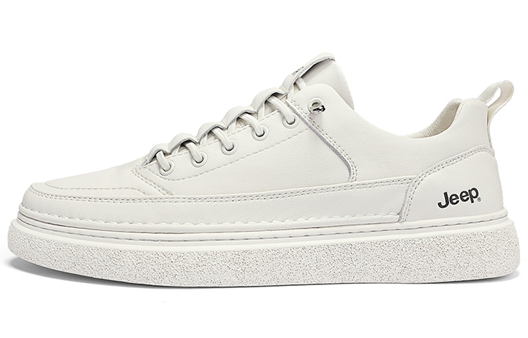 Jeep Wear-Resistant Low-Top Skateboard Shoes Men's White