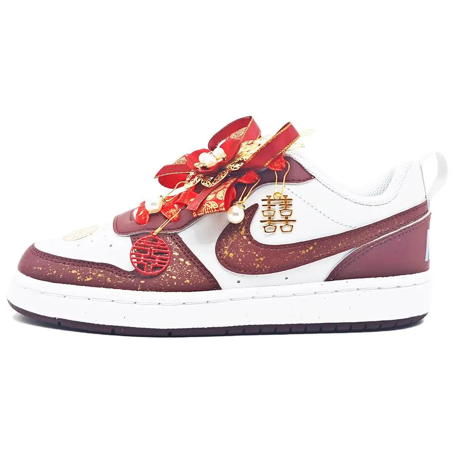 Nike Court Borough Skateboard Shoes Women's Low top White/Red
