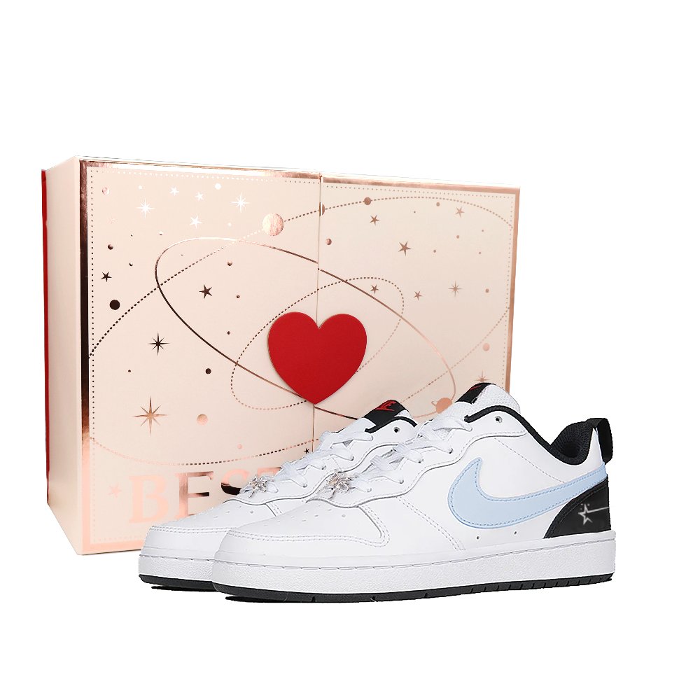 Nike Court Borough Skateboard Shoes Unisex Low Top Blue Black