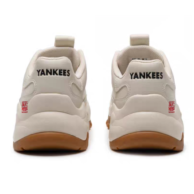 MLB Big Ball Chunky Anti Slip Wear Resistant Low Top Chunky Sneakers Unisex Beige
