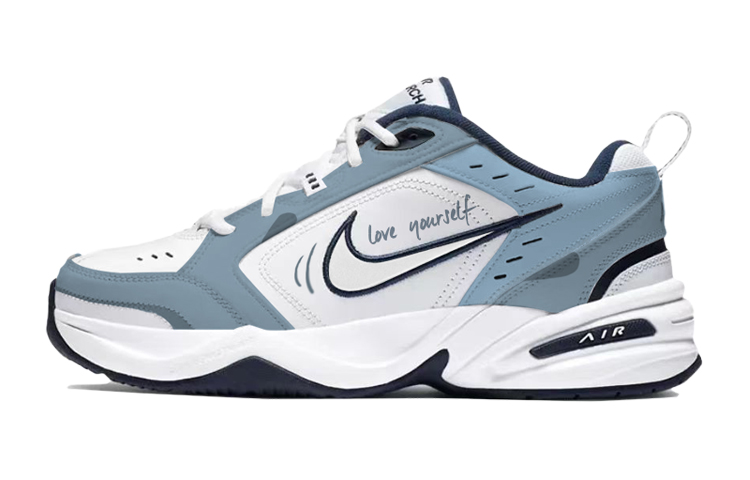 Nike Air Monarch 4 Height Increasing Low Top Chunky Sneakers Unisex Blue White