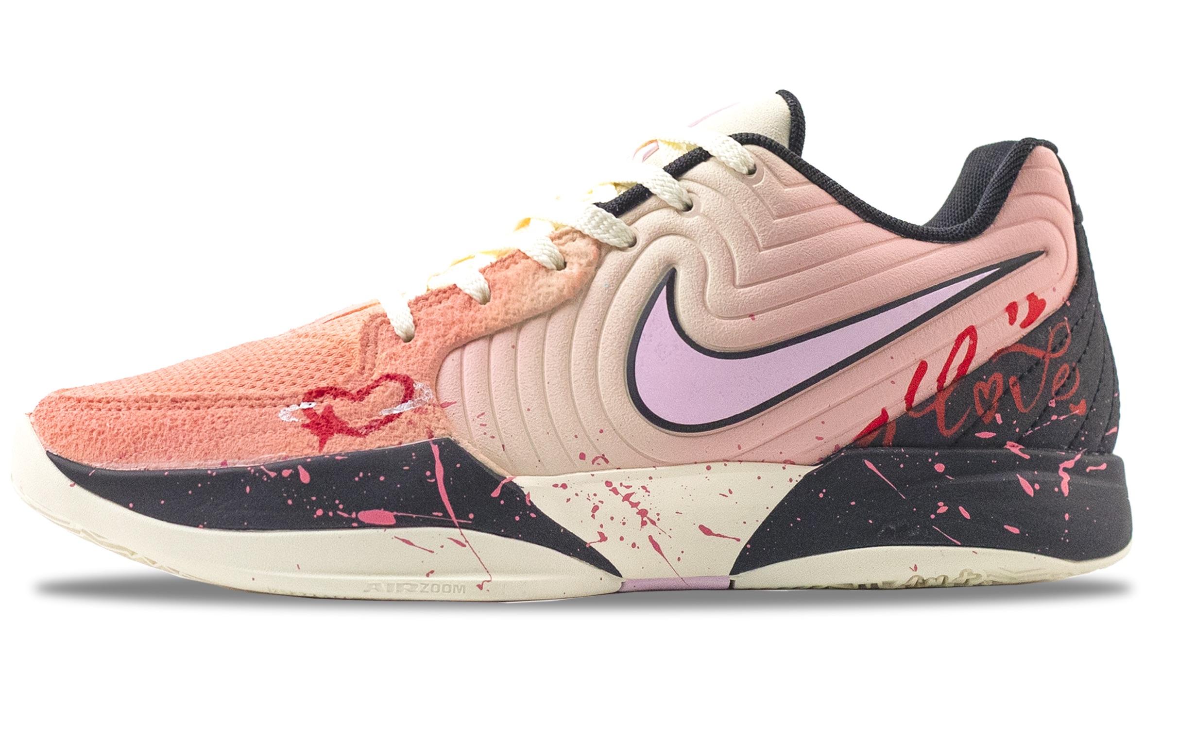 Nike Ja Morant 2 Heartbeat Abrasion Resistant Low top Basketball Shoes Men's White Pink