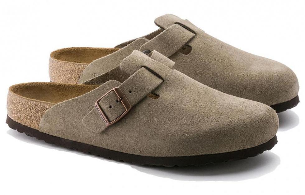 Birkenstock Boston Soft Footbed Suede 'Taupe'