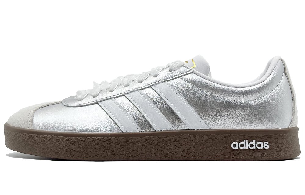 Adidas VL COURT 2.0 He Plain Space, Silver Leap Abrasion Resistant Low top Skateboard Shoes Unisex Silver