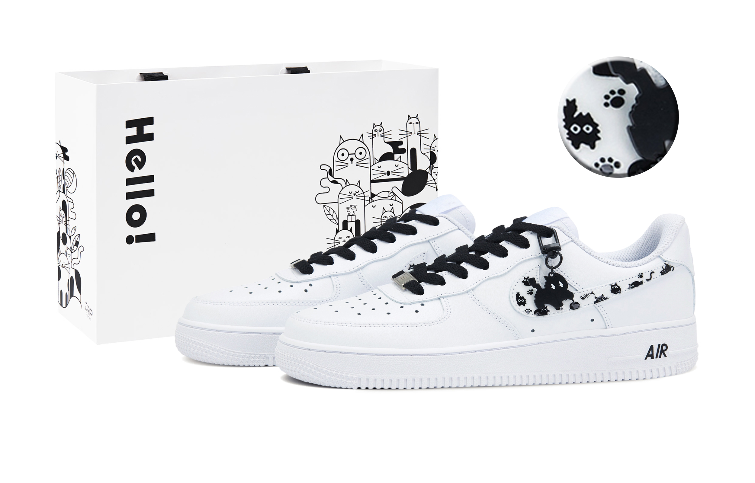 Nike Air Force 1 Low top Skateboard Shoes Unisex White Black