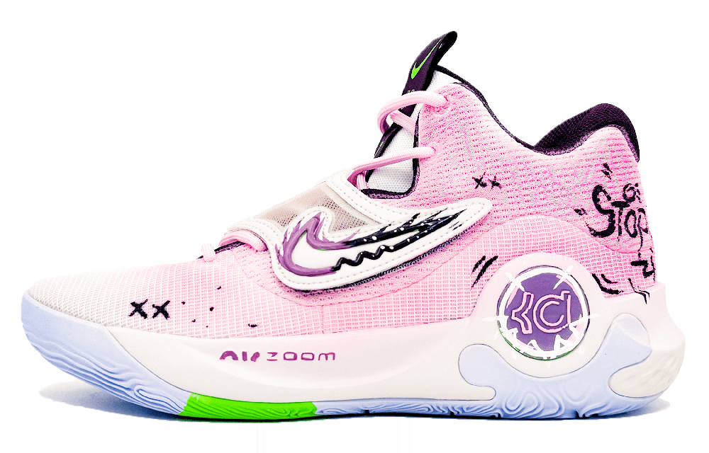 Nike KD Trey 5 X Cushioning, Slip Resistant, And Abrasion Resistant Low Top Basketball Shoes Men's White Pink