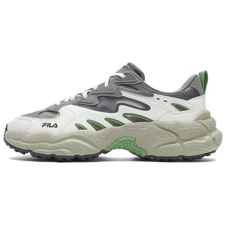 FILA Fern Collection Low Top Chunky Sneakers Men's Gray White Green