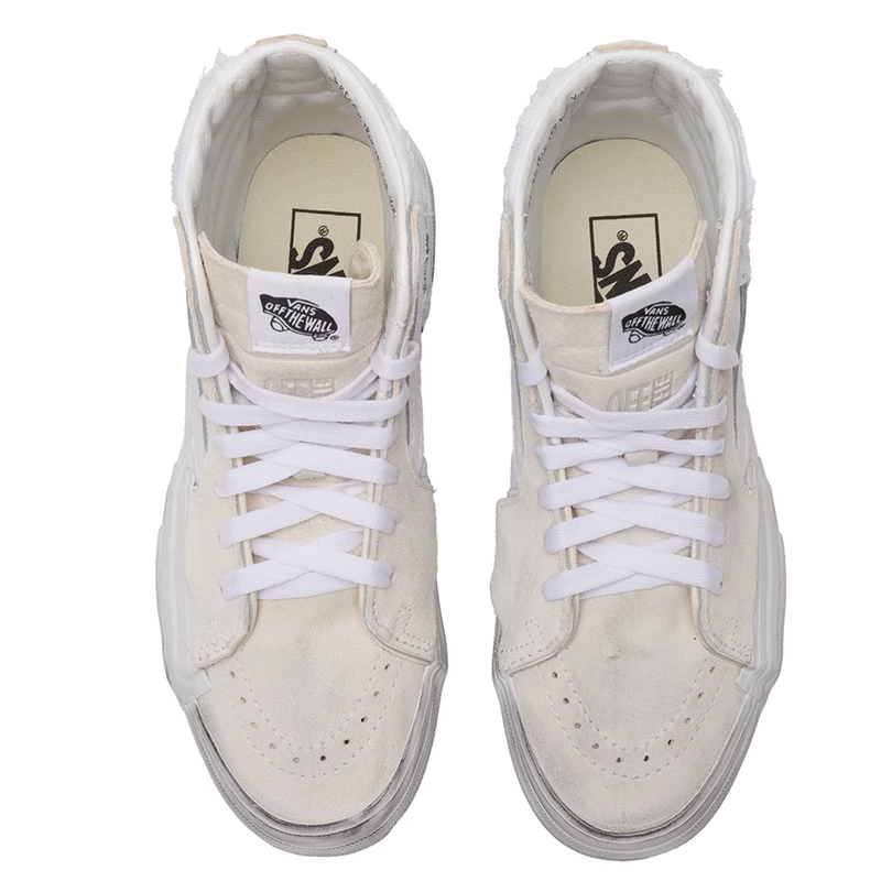 Vans SK8 HI Anti-Slip Wear-Resistant High-Top Canvas Shoes Unisex Ecru