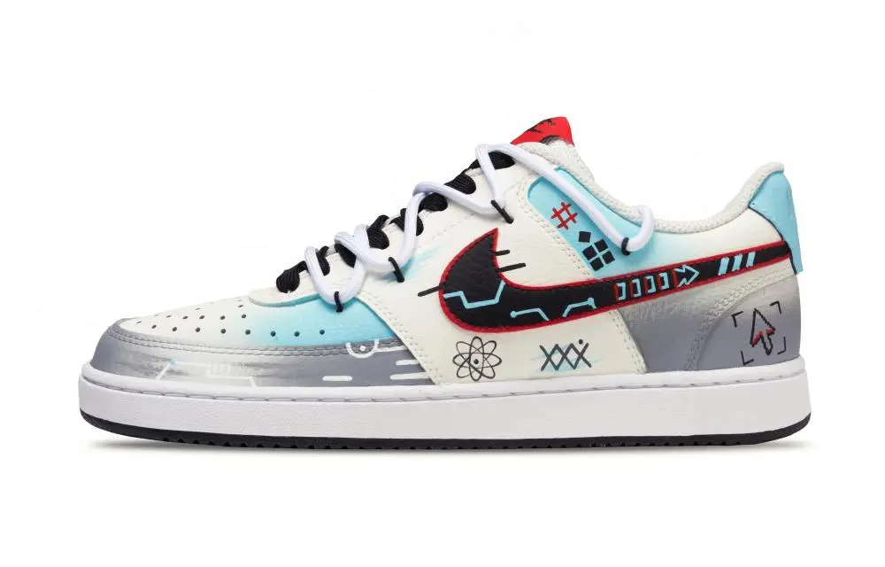 Nike Court Vision 1 Electronic Game Amber Candy Low top Skateboard Shoes Men's Blue