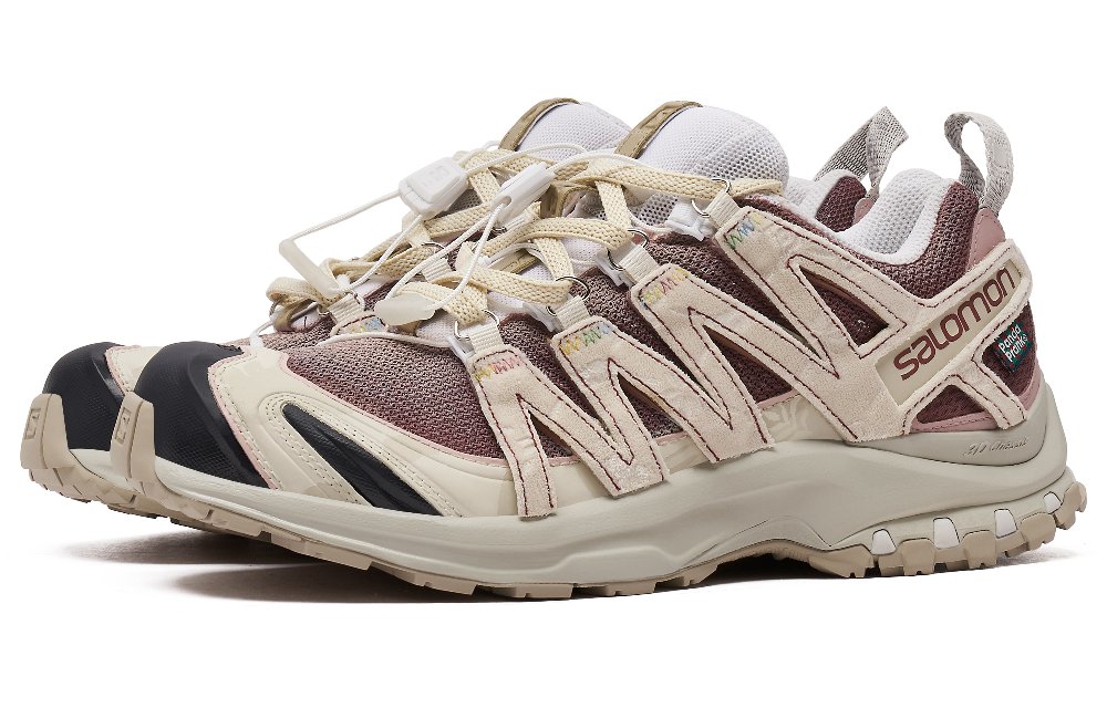 SALOMON XA PRO 3D LA YAUTE Slip-Resistant Low-Top Running Shoes Unisex Beige Pink