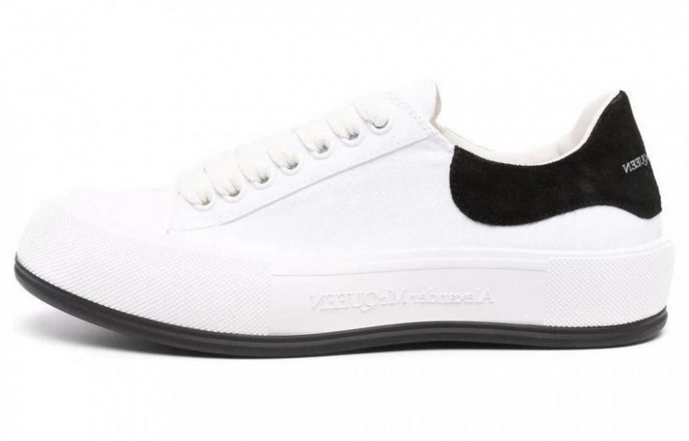 Alexander McQueen Deck Skate Plimsoll Lace Up White Black
