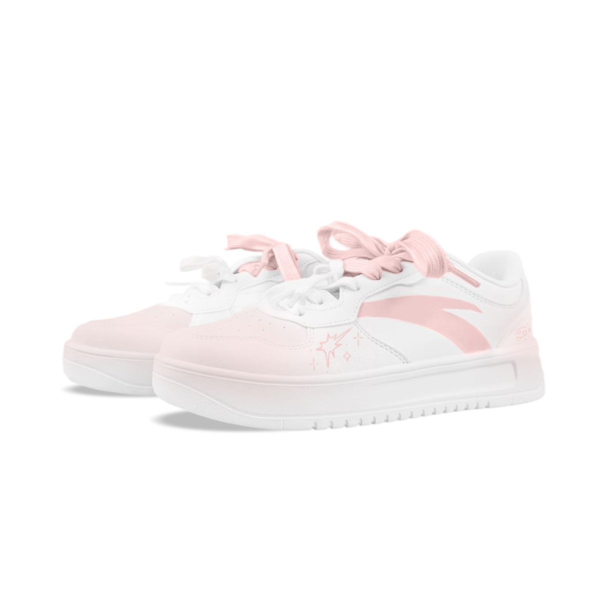 Anta Relaxed Slip Resistant Abrasion Resistant Low top Skateboard Shoes Women's Pink White купить в интернет-магазине Yoocart с быстрой доставкой по России.