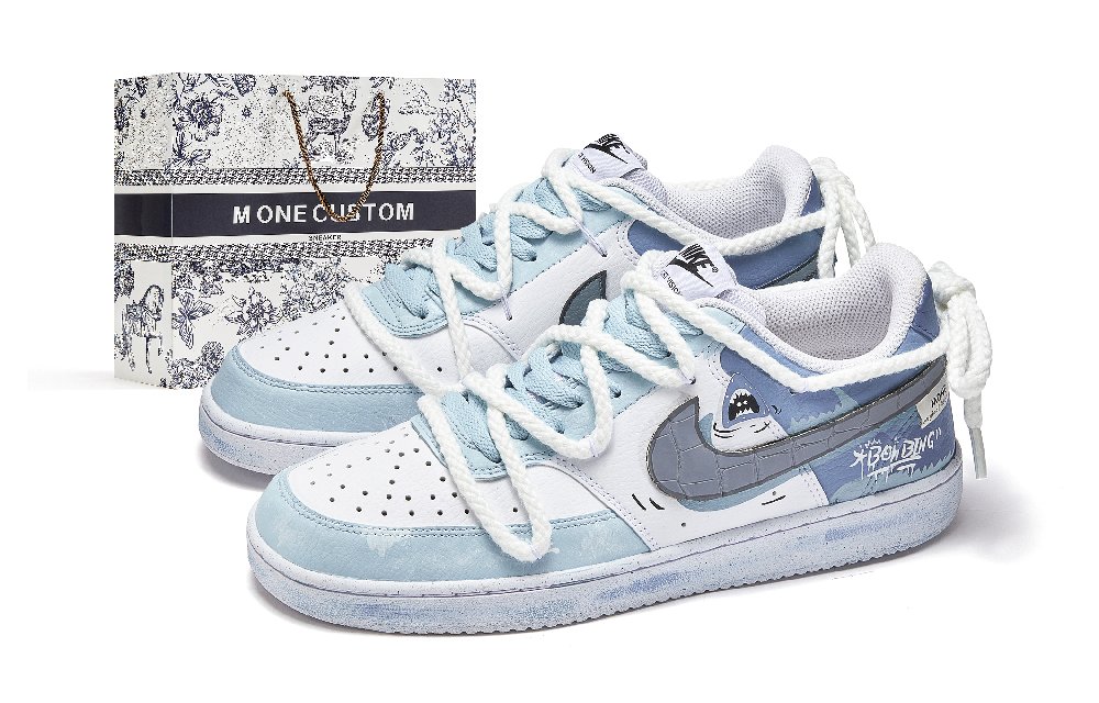 Nike Court Vision 1 Starry Sea Slip-Resistant Cushioning Low-Top Skateboard Shoes Men's Blue