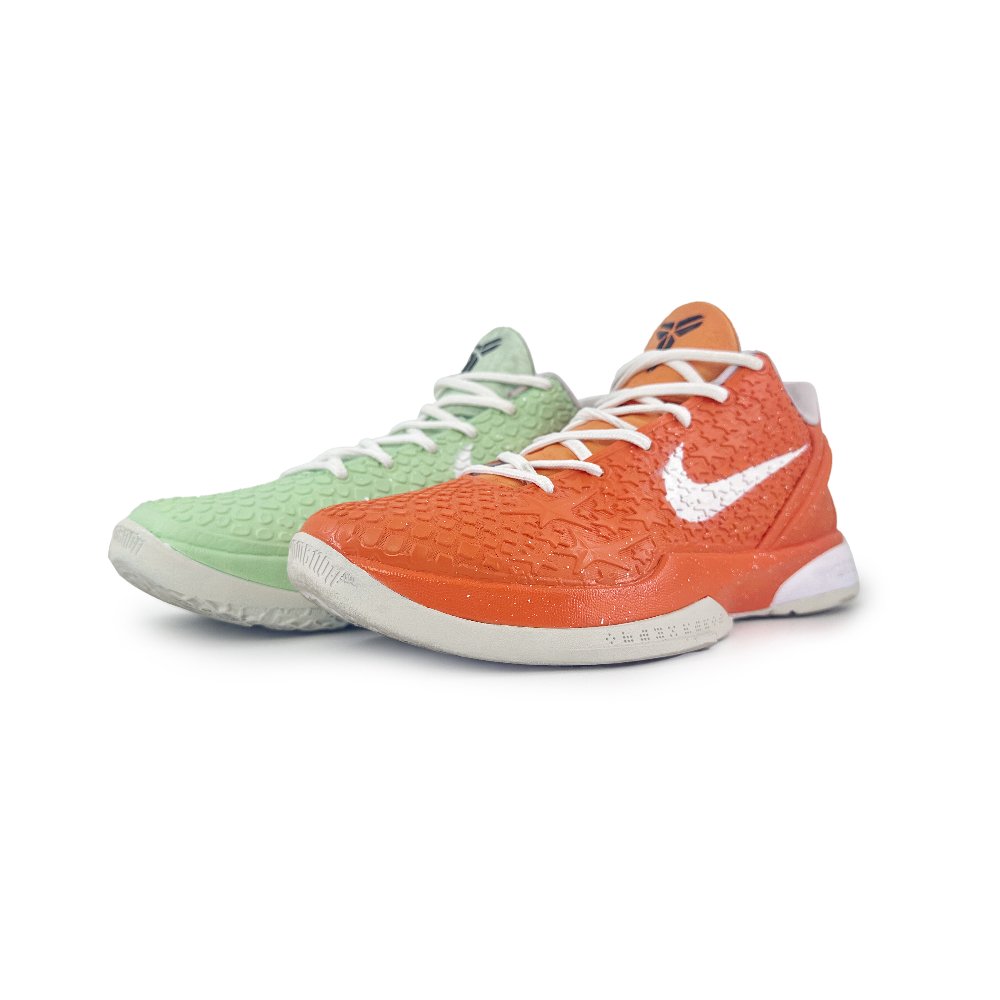 Nike Zoom Kobe 6 Cushioning, Slip Resistant, And Abrasion Resistant Low Top Basketball Shoes Men's Green Orange Color