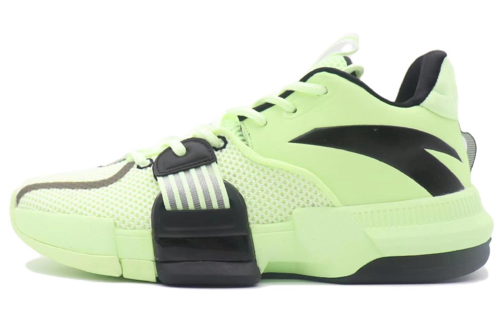 Anta Qingkuang TD Wear-Resistant Cushioning Slip-Resistant Low-Top Performance Basketball Shoes Men's Neon Green