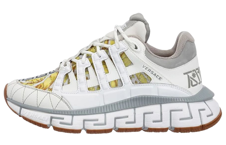 VERSACE Trigreca White Grey Barocco Print Women's