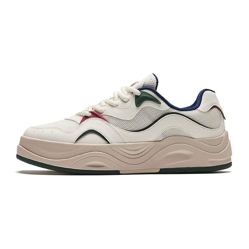 Anta Seaweed Height Increasing Lightweight Low-Top Skateboard Shoes Men's Beige White Green