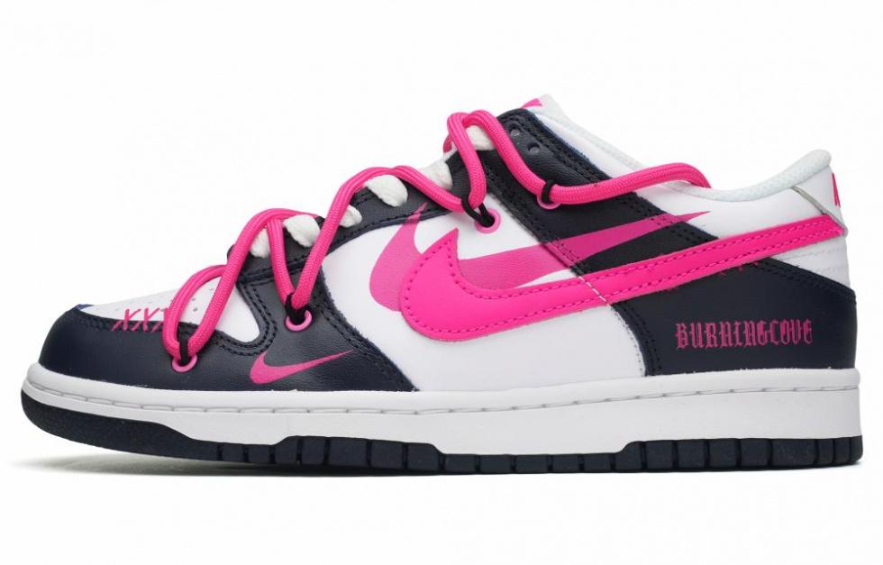 Nike Dunk Low-Top Skateboard Shoes GS White Black Pink