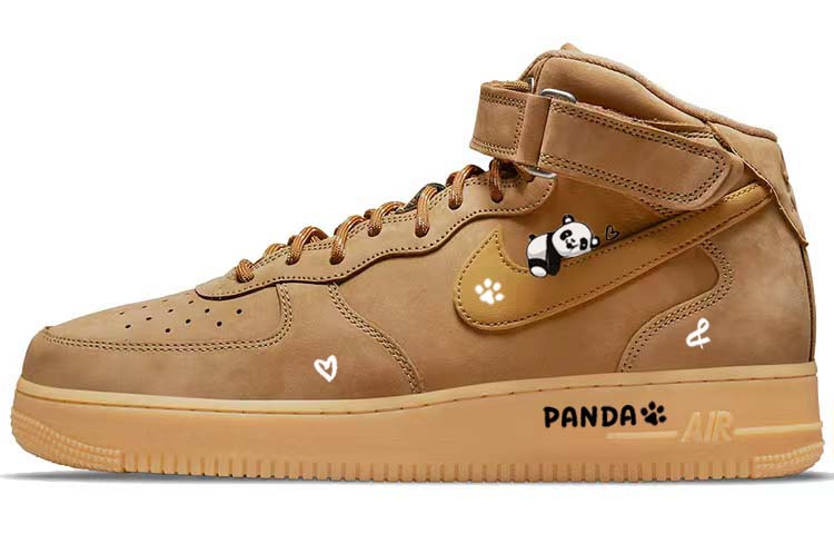 Nike Air Force 1 Low Anti-Slip Wear-Resistant Mid-Top Skateboard Shoes Men's Wheat